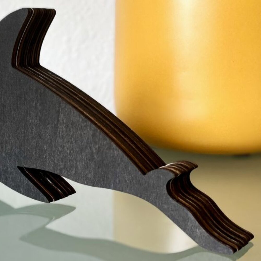 Orca Killer Whale Coastal Ocean Wooden Diorama Sculpture 3D Figure Table Décor - Picture 7 of 7